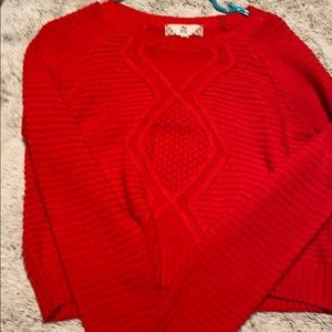 Red knit top
